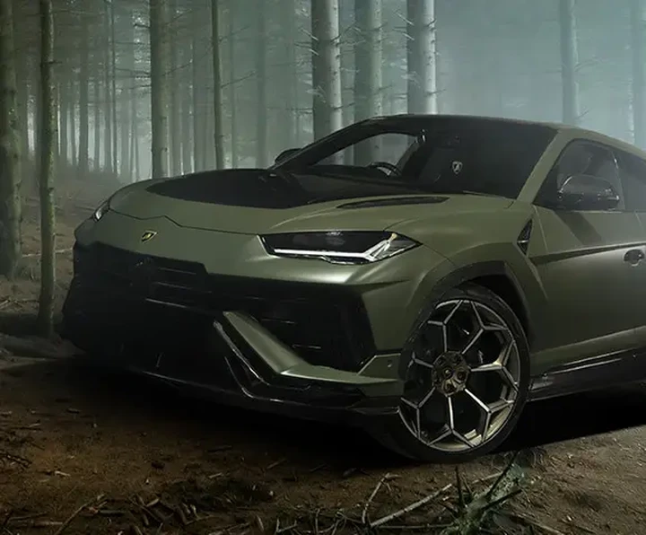 Lamborghini Urus in a forest setting