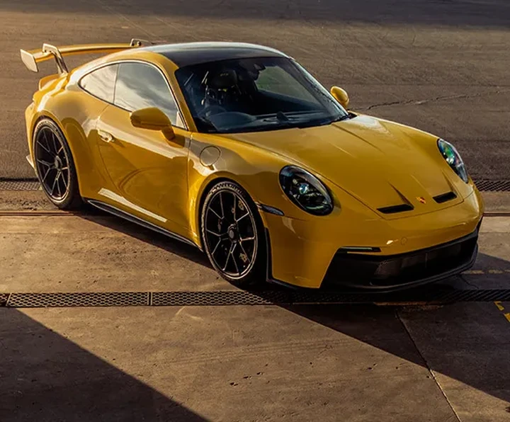 Yellow Porsche 911 GT car